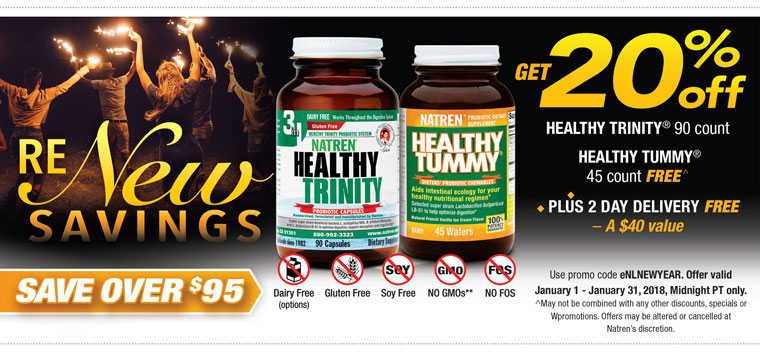 Buy Healthy Trinity 90-ct, get 20% off + get a FREE bottle of Healthy Tummy